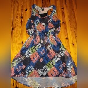 Vanity Orange Pink Sundress Casual Midi